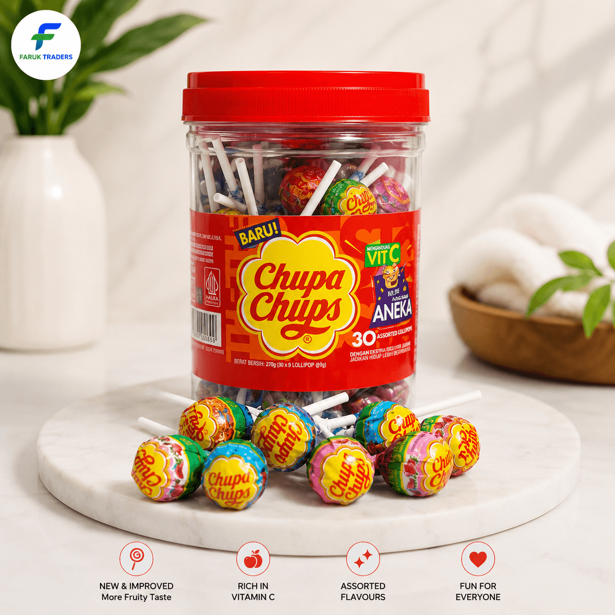 Chupa Chups Assorted Lollipops 30 Pieces