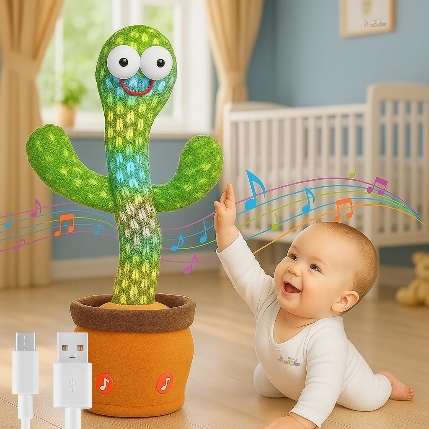 Baby Dancing Cactus Toy light & Music ( Battery Operated )