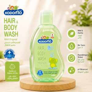 Kodomo Hair & Body Wash Mild Original 200ml with No Tears Formula for Babies and Kids